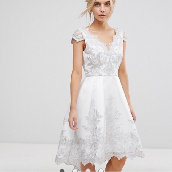 White and Silver Dress - Picture 1 of 2